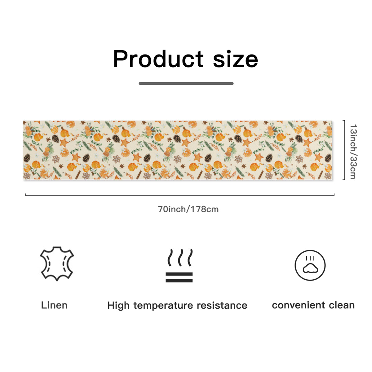 Orange Spice Christmas Table Runner