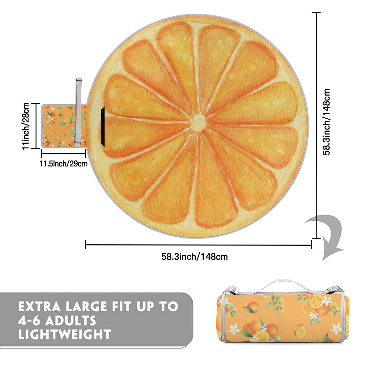 Summer Oranges Picnic Mat