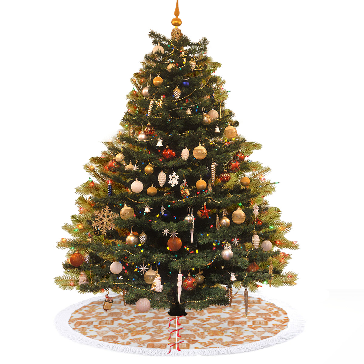 Old Towne Orange Gingerbread Village Tree Skirt