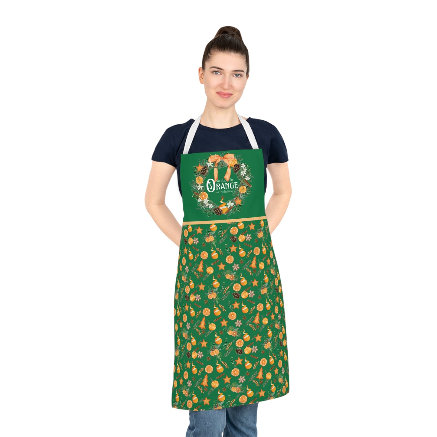 Orange for the Holidays Christmas Apron
