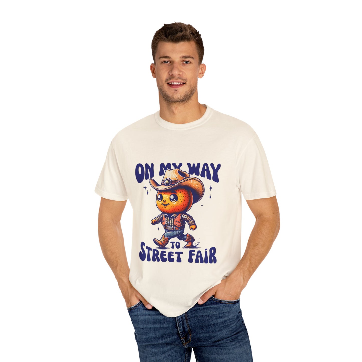 On My Way to Street Fair Orange Cowboy Design