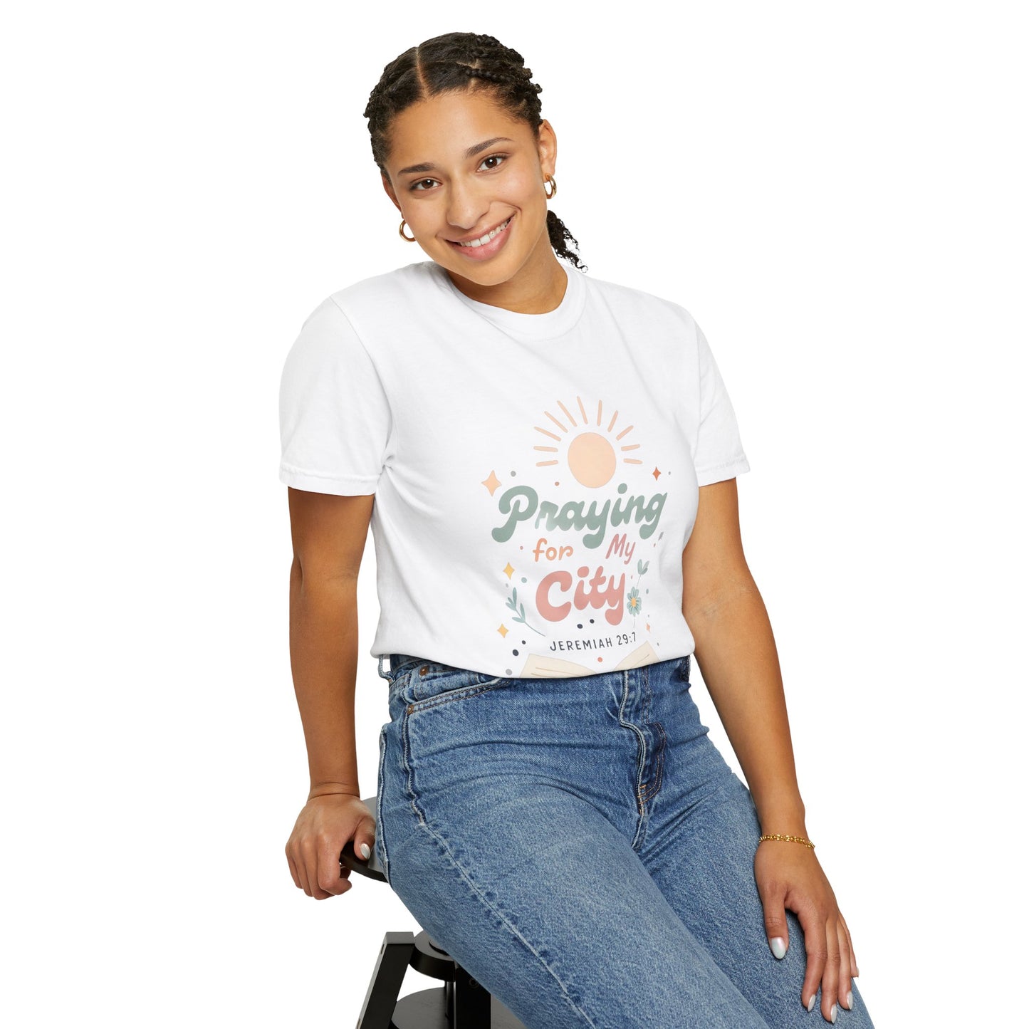 Praying for My City T-Shirt – Inspirational Unisex Garment-Dyed Tee