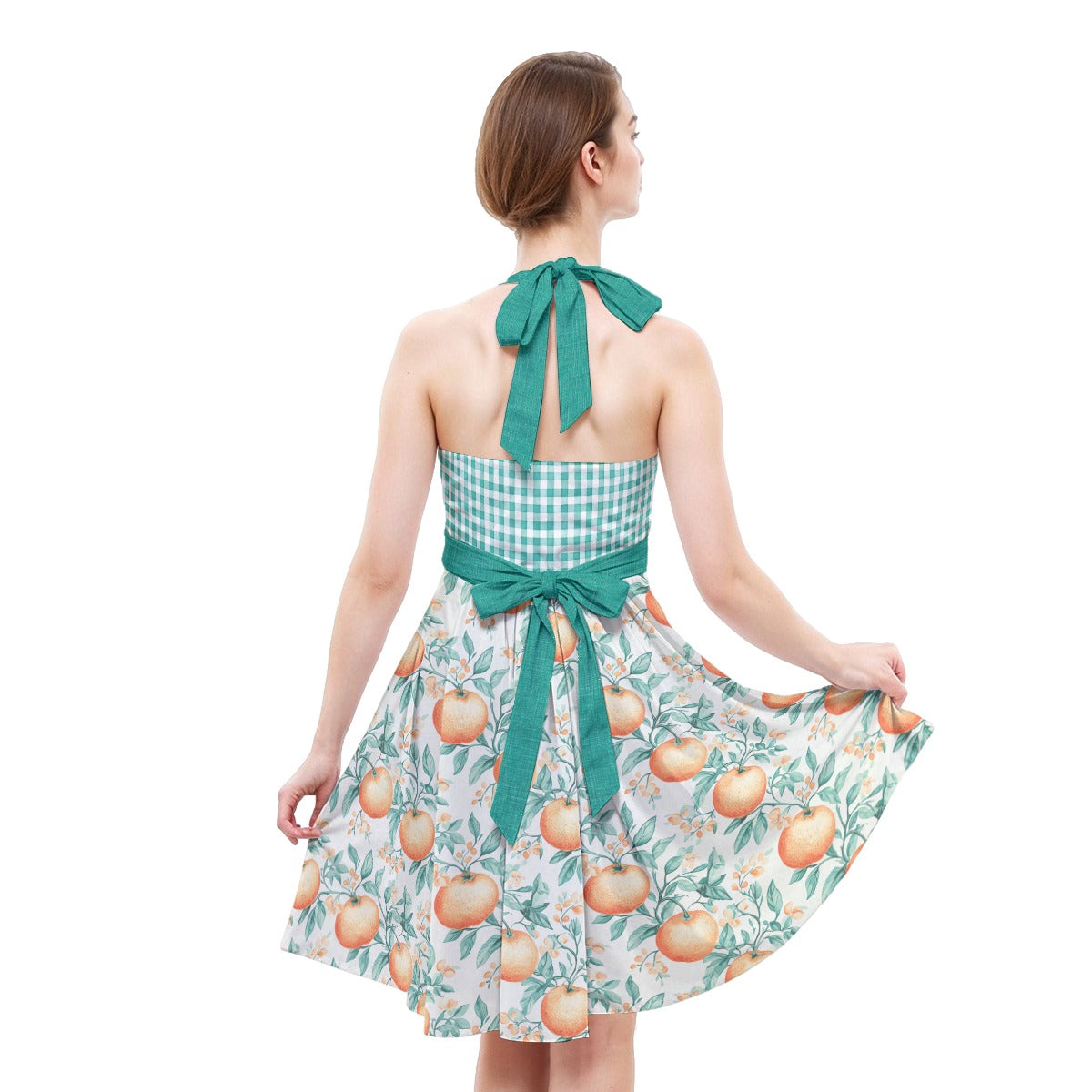 All-Over Print Women’s Halter Skater Dress