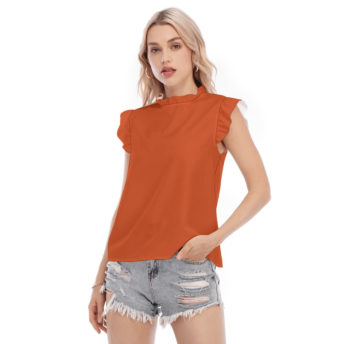 Harvest Rust Ruffle Blouse