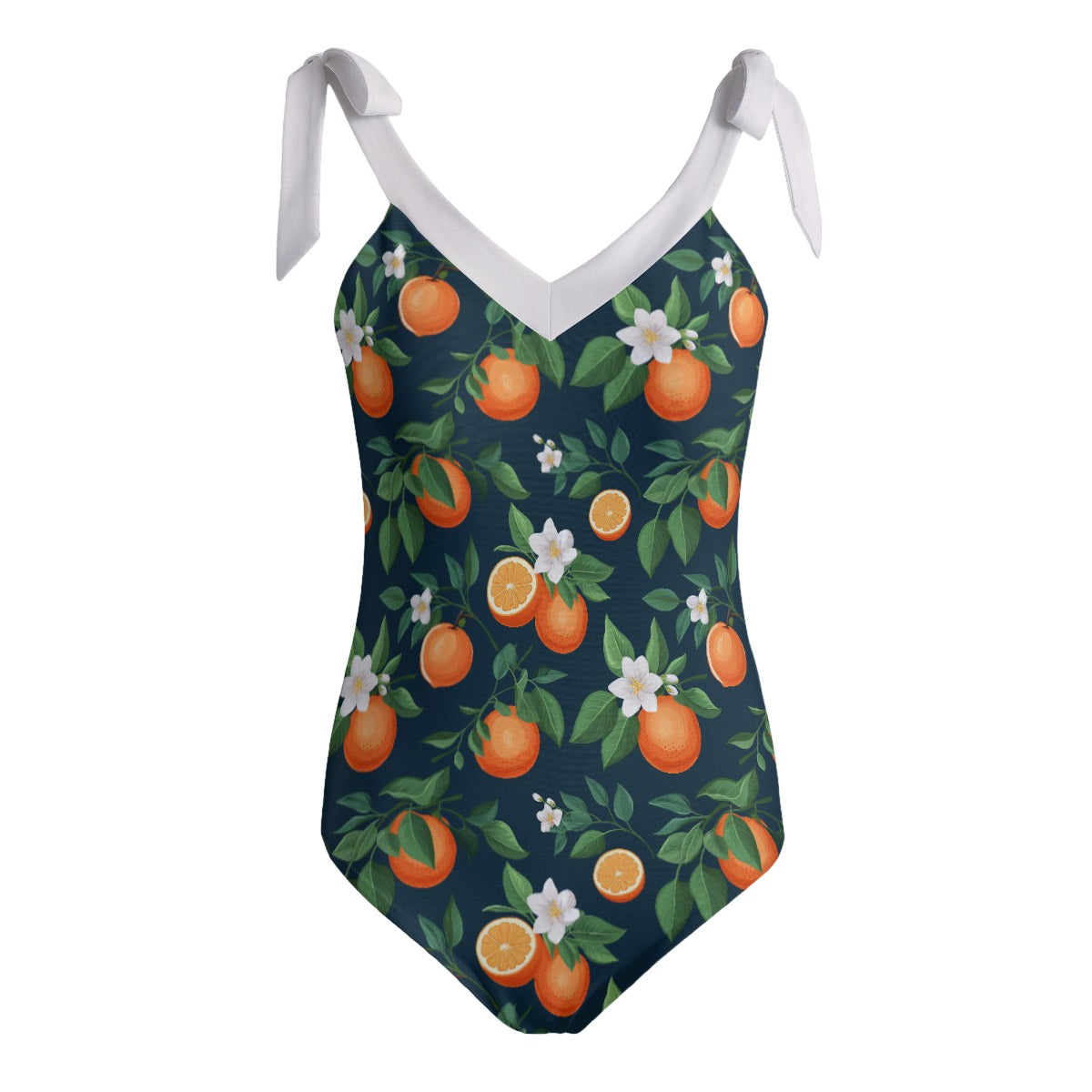 Navy Oranges Women's Tie Shoulder Onepiece Padded Swimsuit