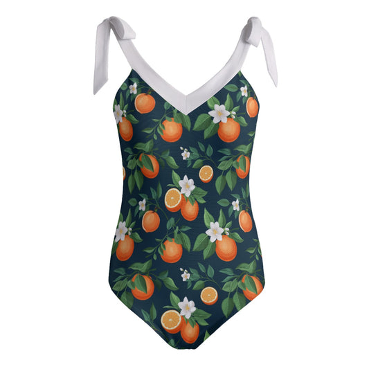Navy Oranges Women's Tie Shoulder Onepiece Padded Swimsuit