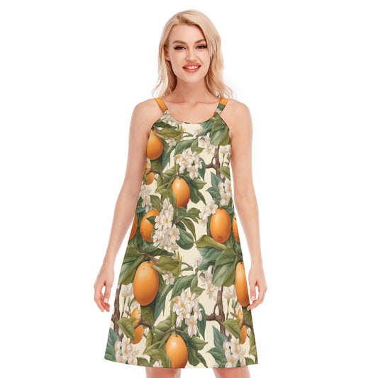 Orange Botanicals Women's O-neck Cami Dress - Cotton