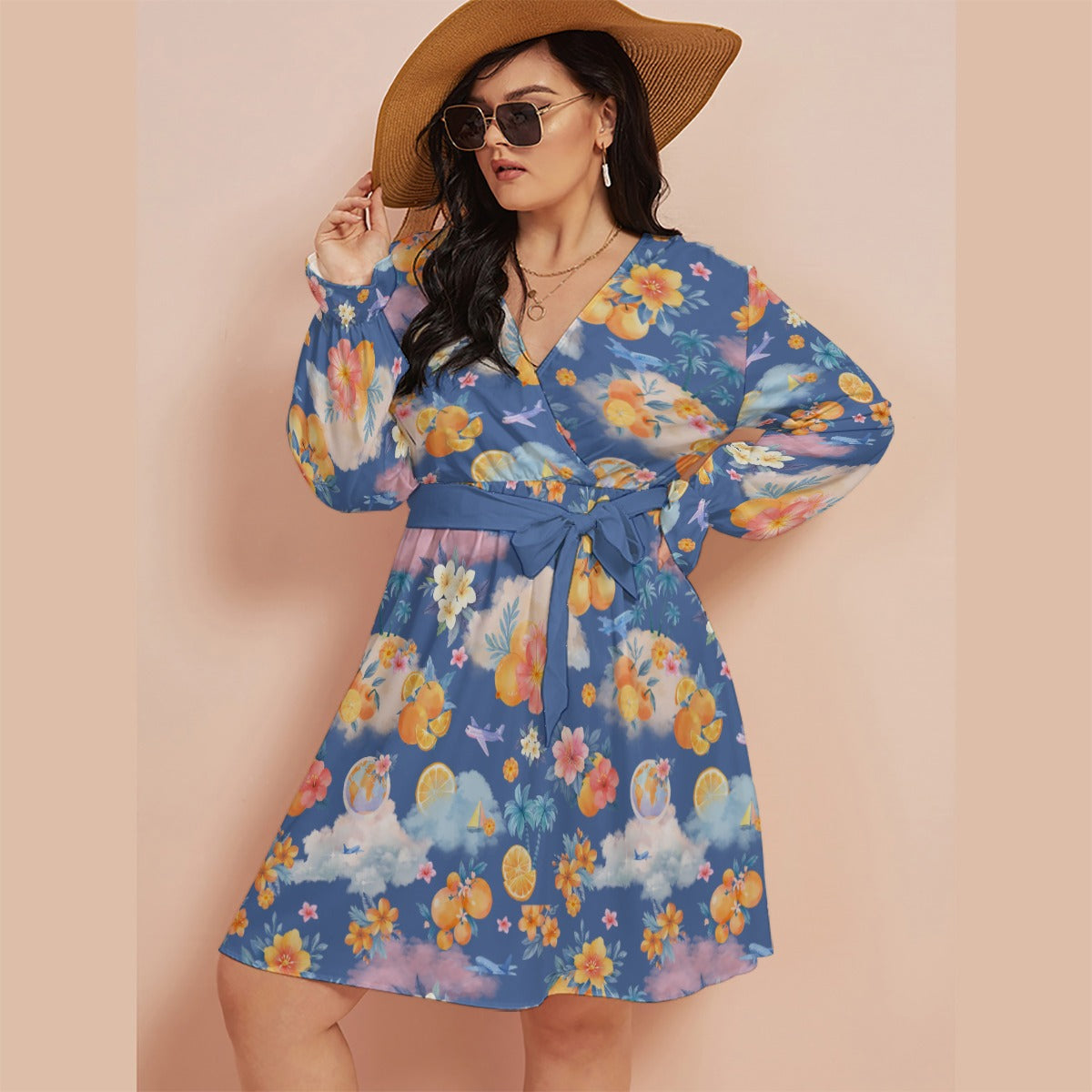 Heidi's  V-neck Dress With Waistband