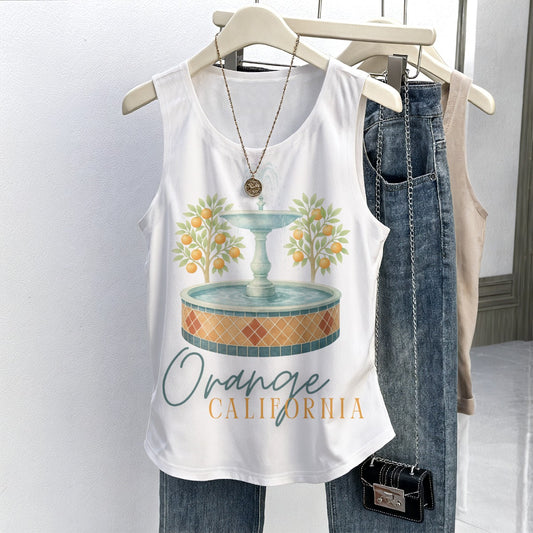 Orange, California Watercolor Fountain Tank Top (Available Now)