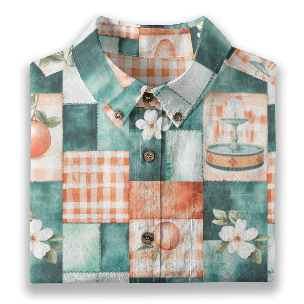 All-Over Print Men's Breathable Cotton Shirt|125GSM