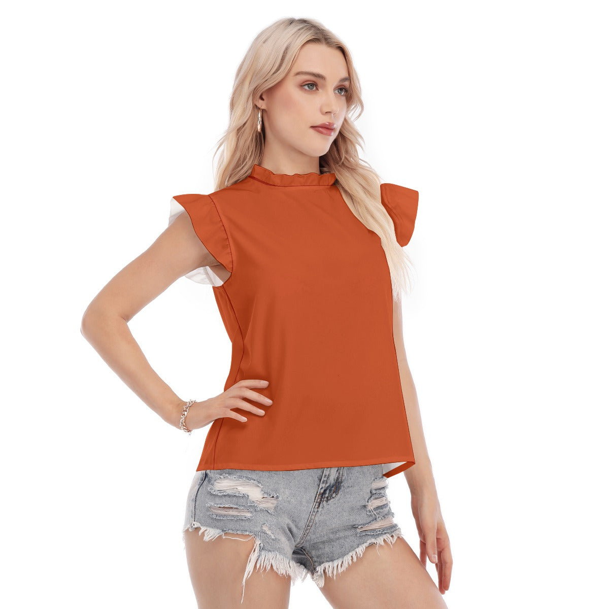 Harvest Rust Ruffle Blouse