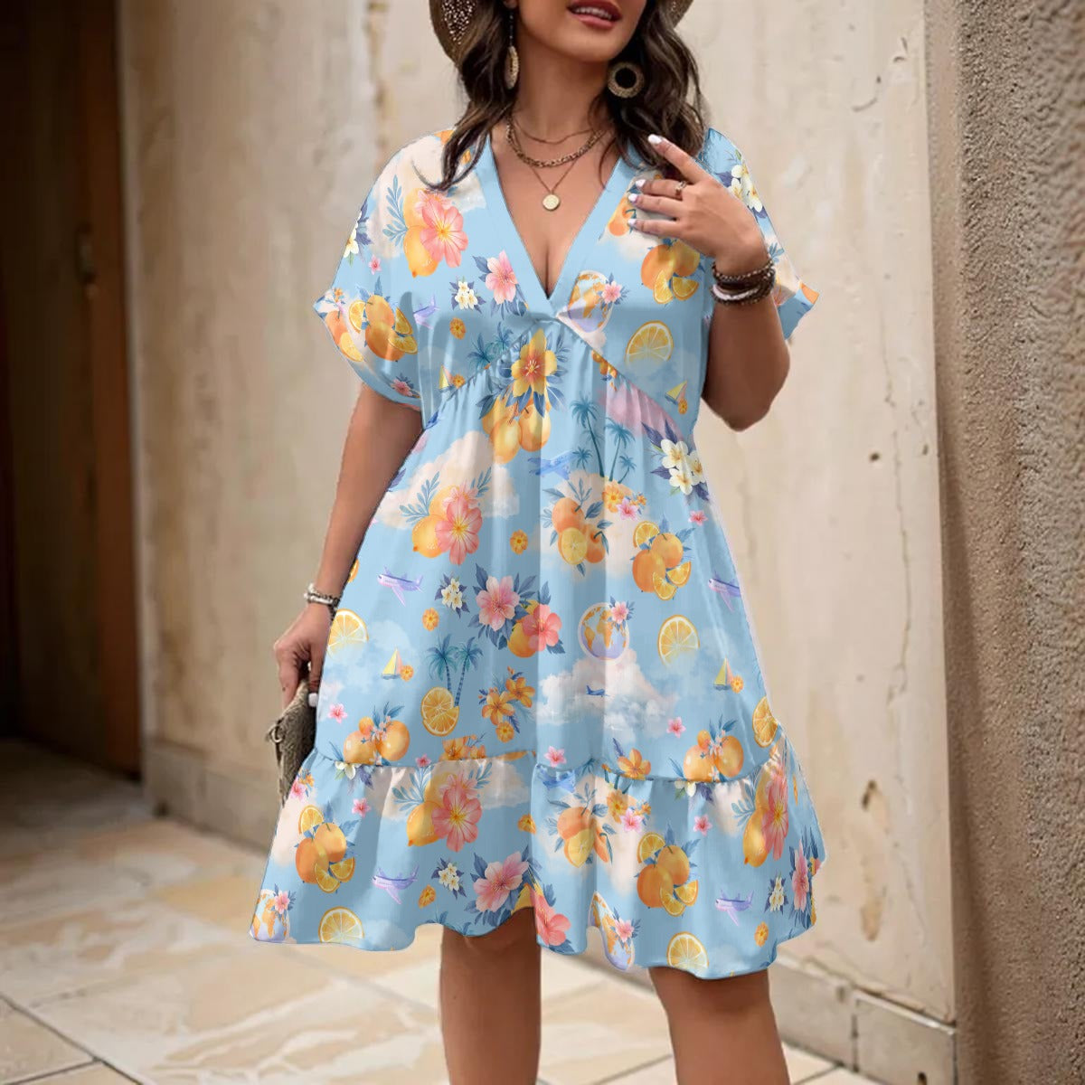 Heidi's V-Neck Short Sleeve Dress