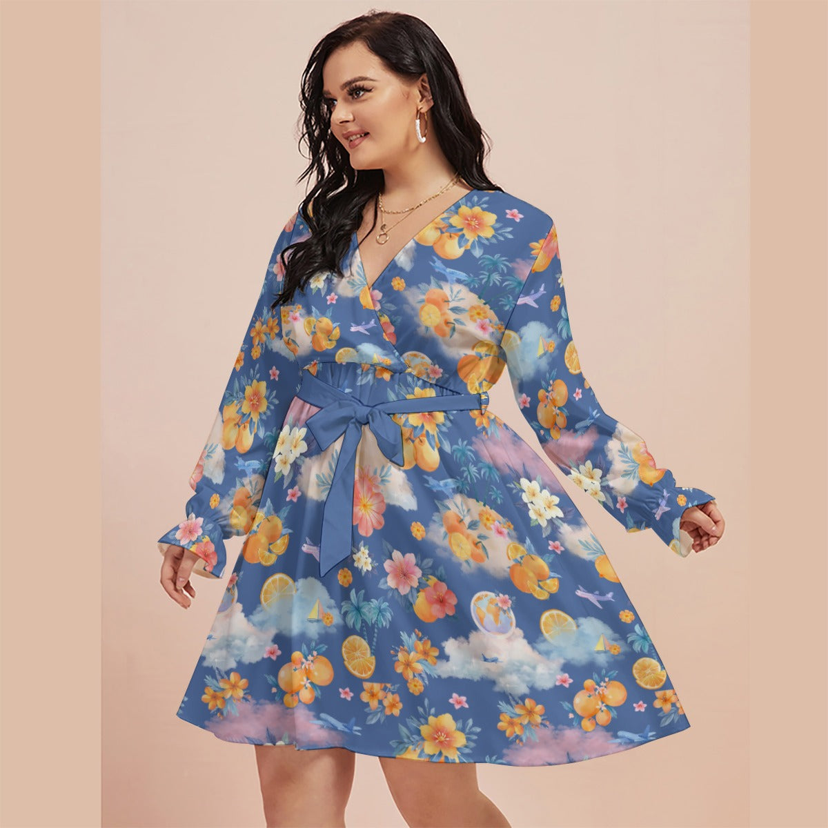 Heidi's  V-neck Dress With Waistband