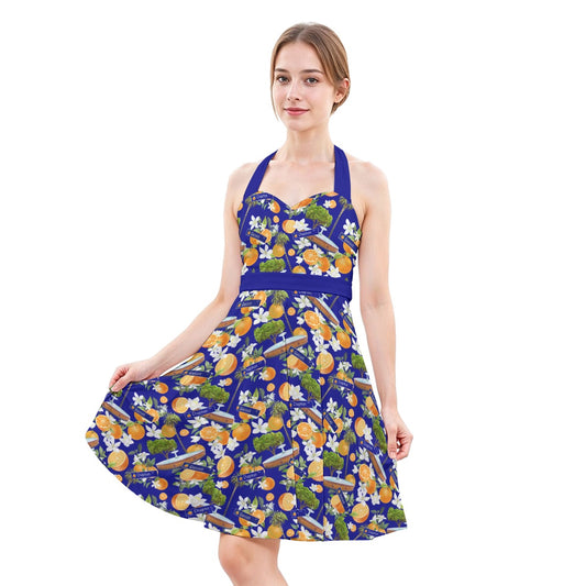 Old Towne Orange Aloha Vintage Style Dress