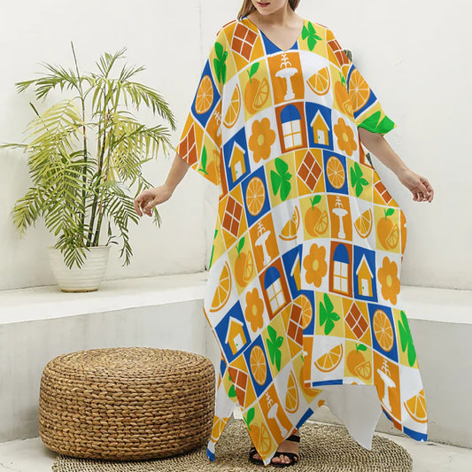 Retro Old Towne Orange Women's Kaftan Robe