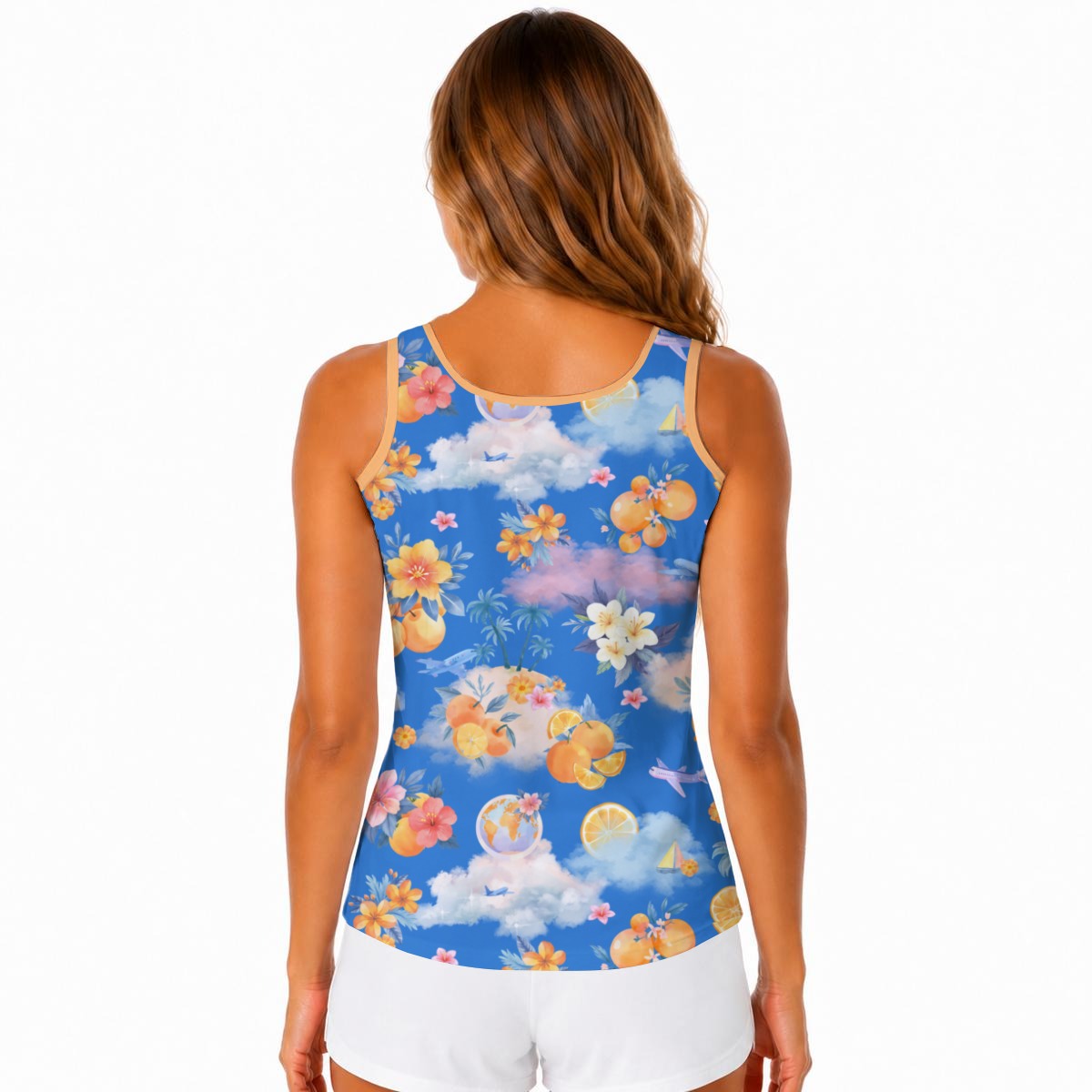 Heidi's Tank with Built-in Bra Sports Tank Tops and contrast edging