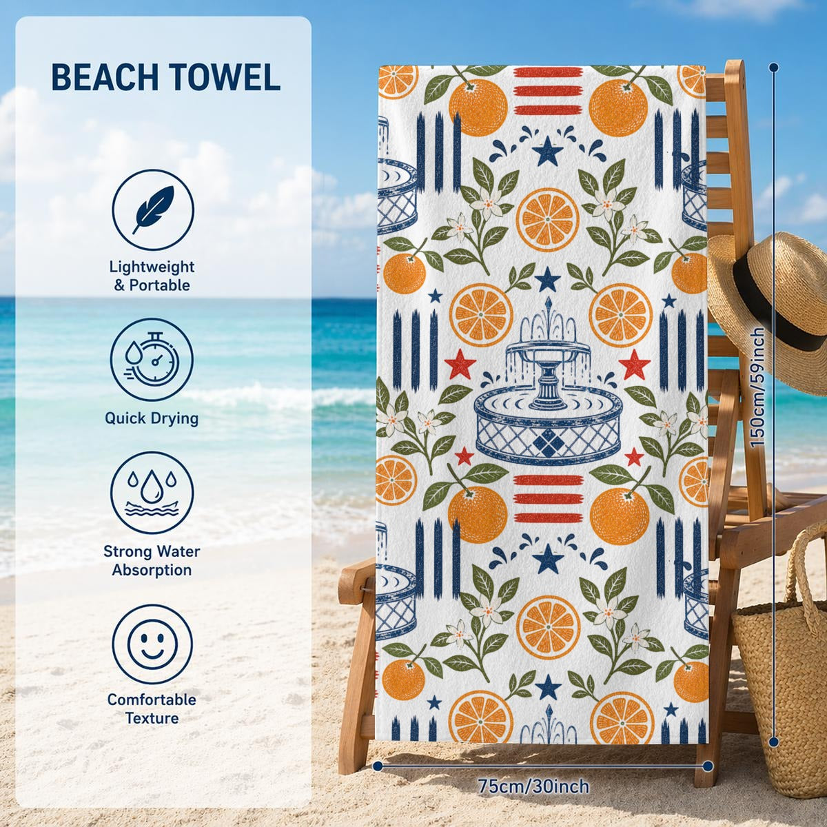 Old Towne Summer Beach Towel