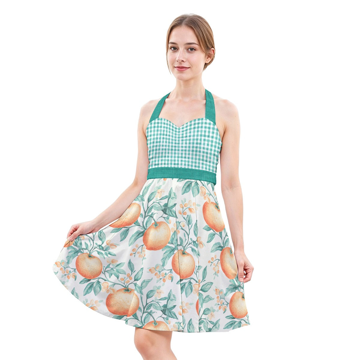 All-Over Print Women’s Halter Skater Dress
