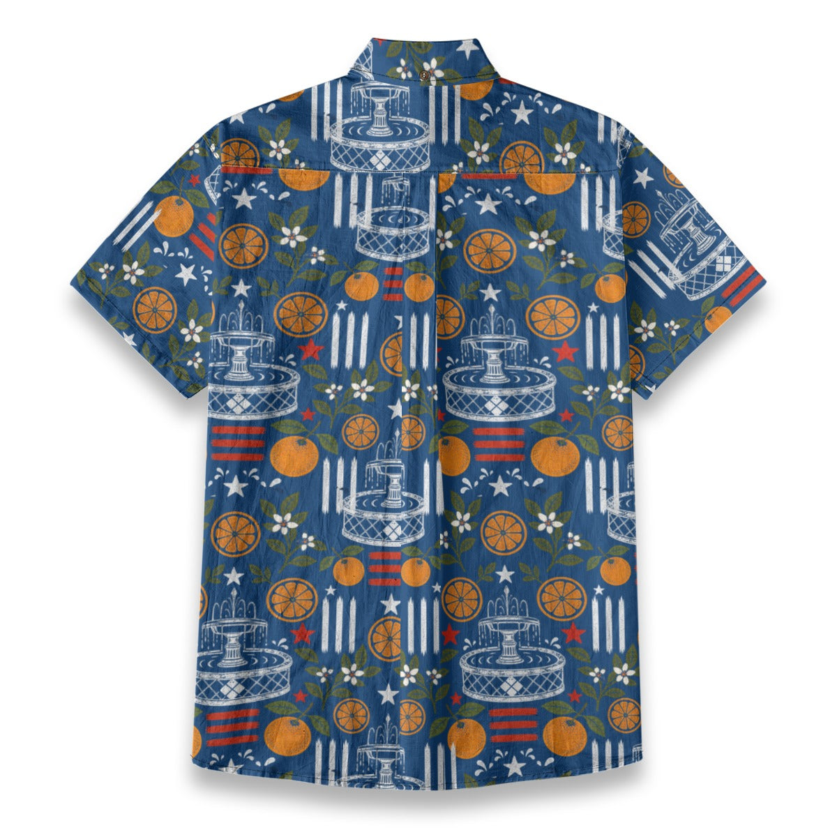 Stars, Stripes & Citrus Button-Up in Blue