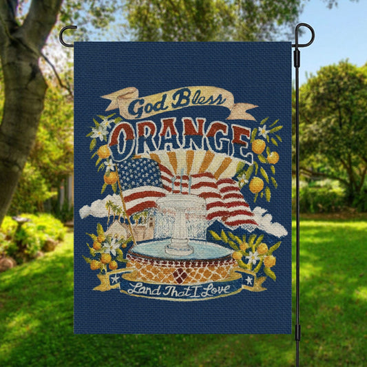 God Bless Orange – Land That I Love Garden Flag