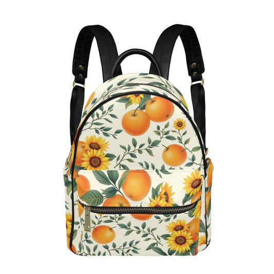Orange Sunflower Grove Mini Backpack