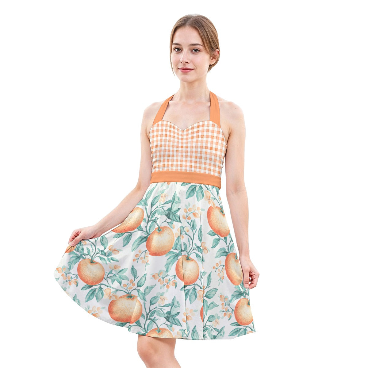 All-Over Print Women’s Halter Skater Dress