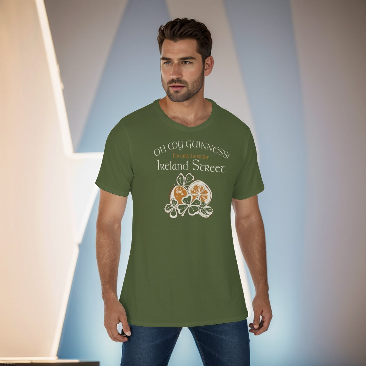 Oh my Guinness! Ireland Street Olive Green! Unisex t-shirt