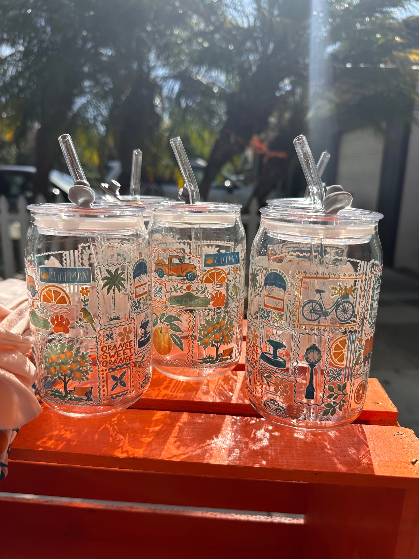 La Dolce Orange Glass Can Cup