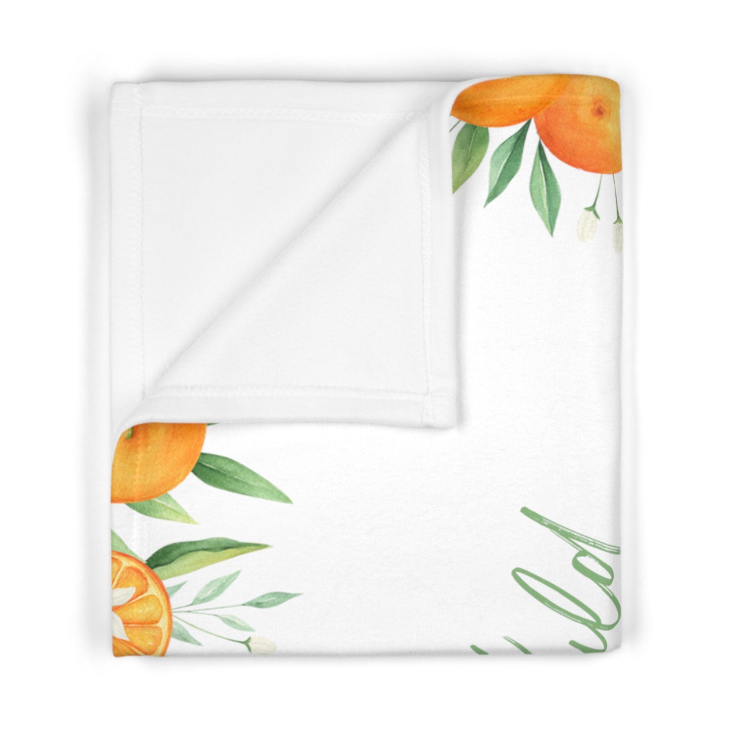 I could SQUEEZE you I LOVE you so Oranges Citrus Soft Fleece Baby Blanket