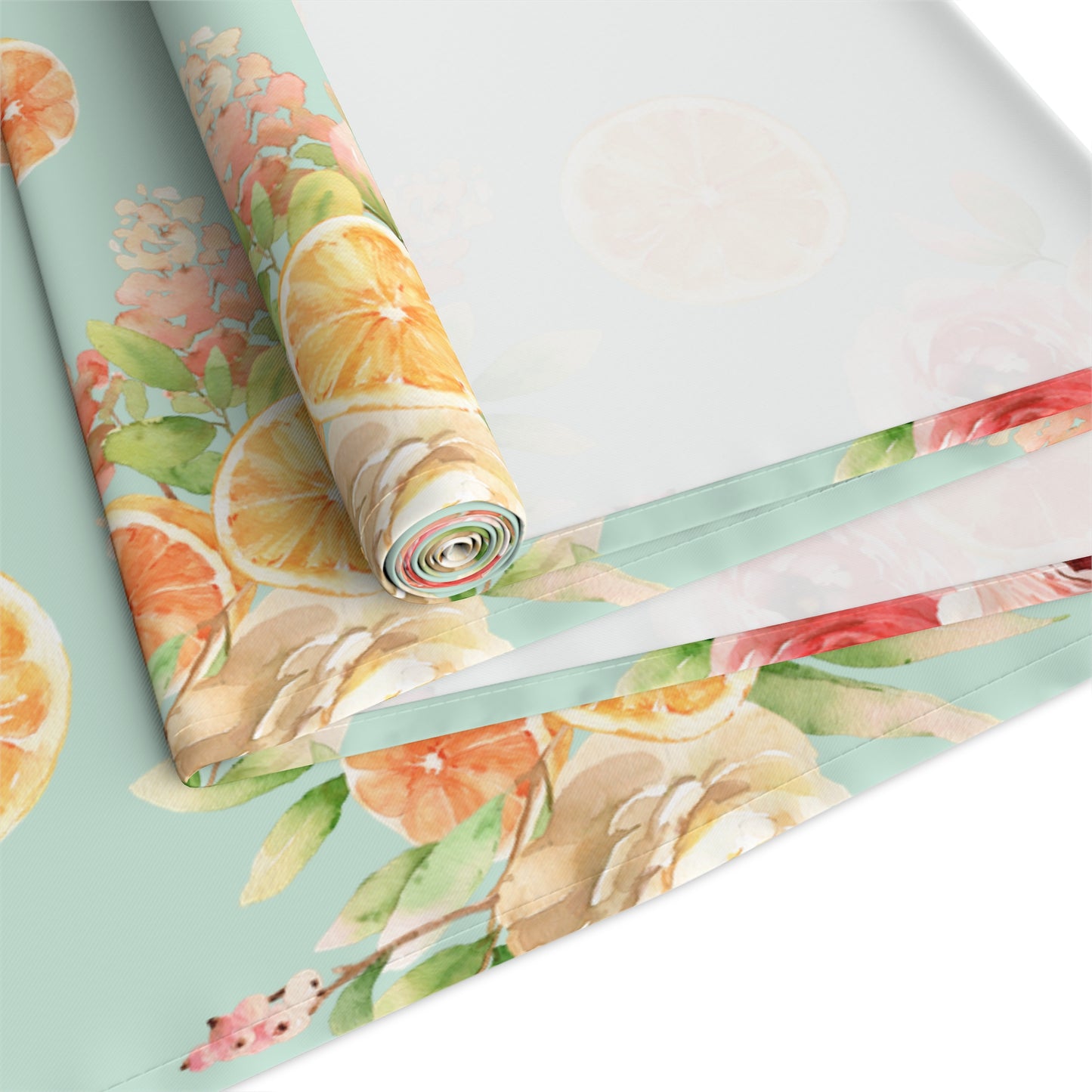 Mint Spring Oranges Table Runner (Cotton, Poly)