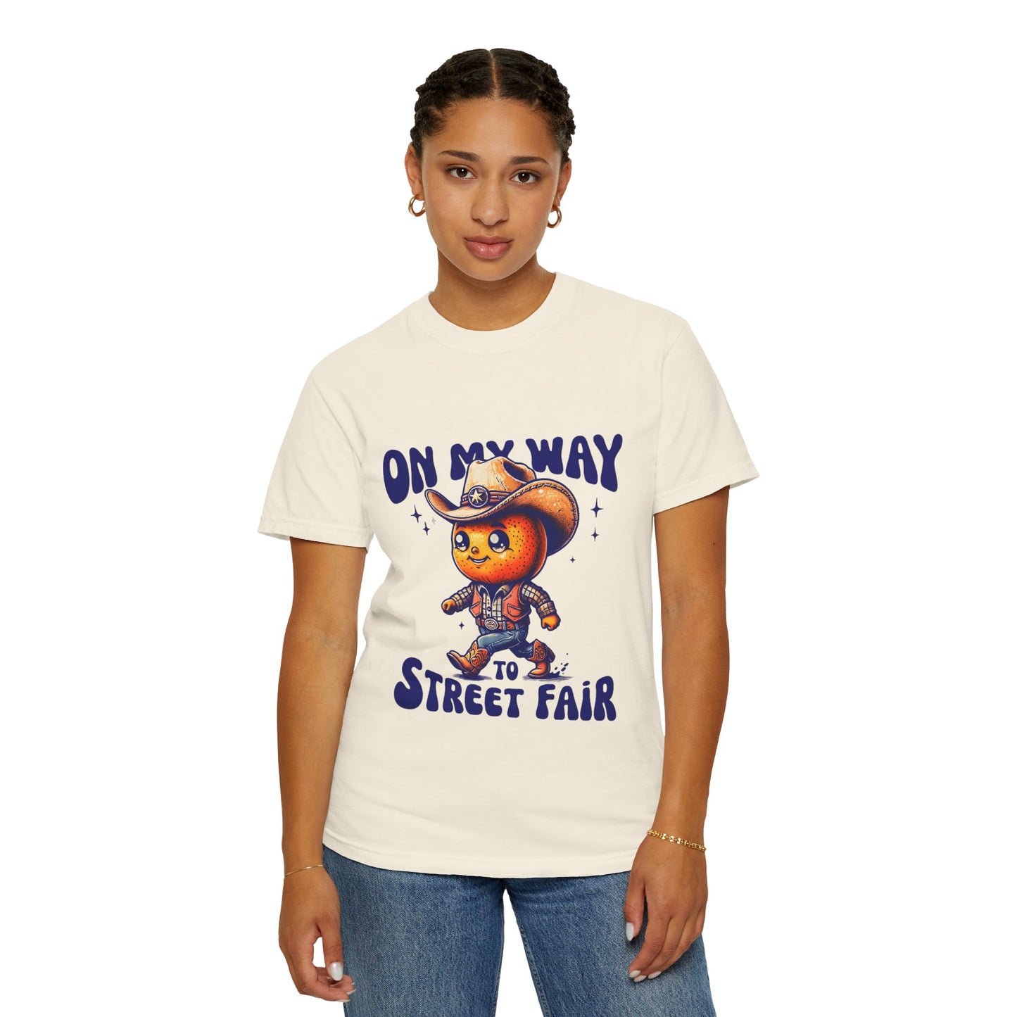On My Way to Street Fair Orange Cowboy Design