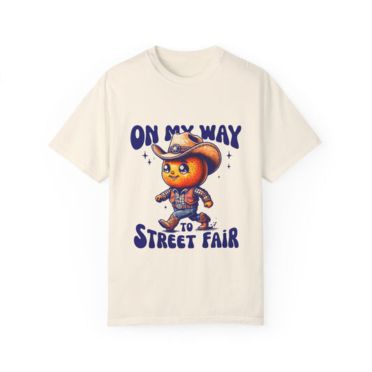 On My Way to Street Fair Orange Cowboy Design