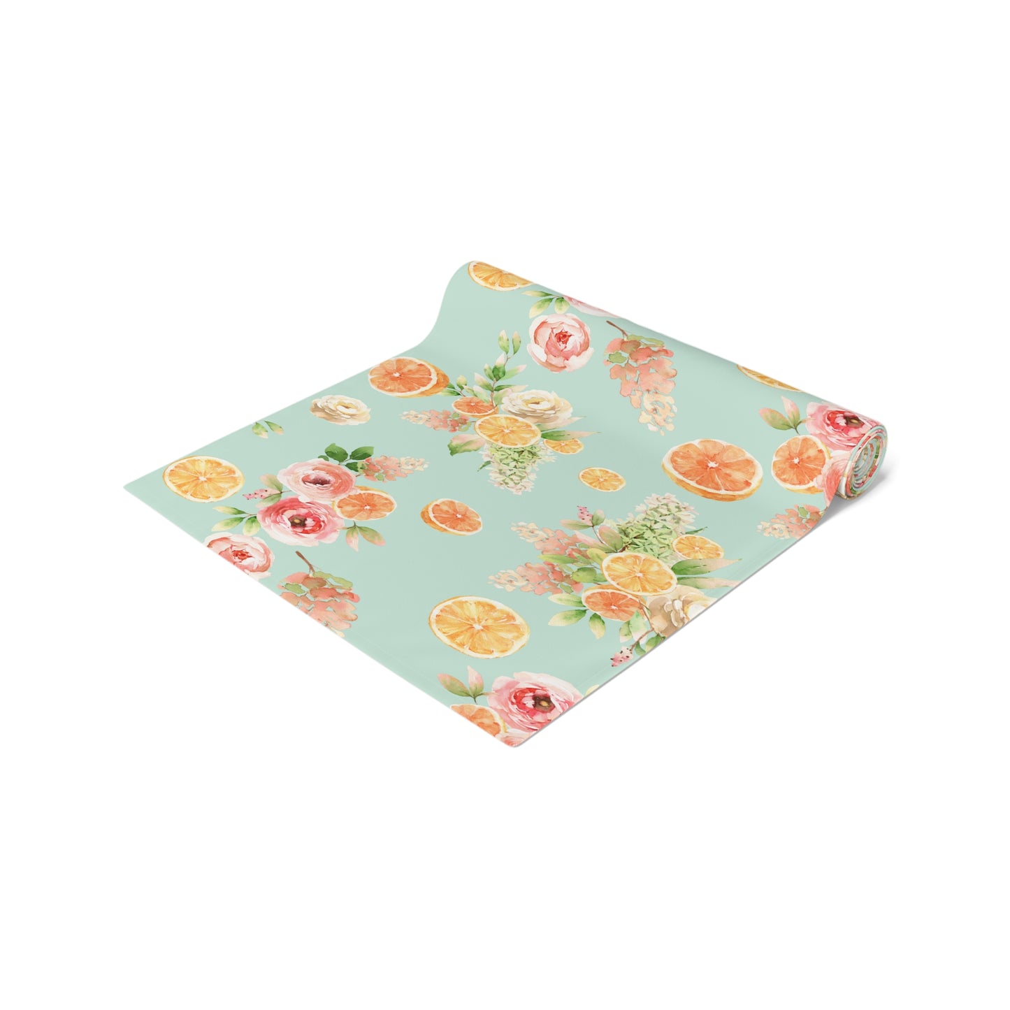 Mint Spring Oranges Table Runner (Cotton, Poly)