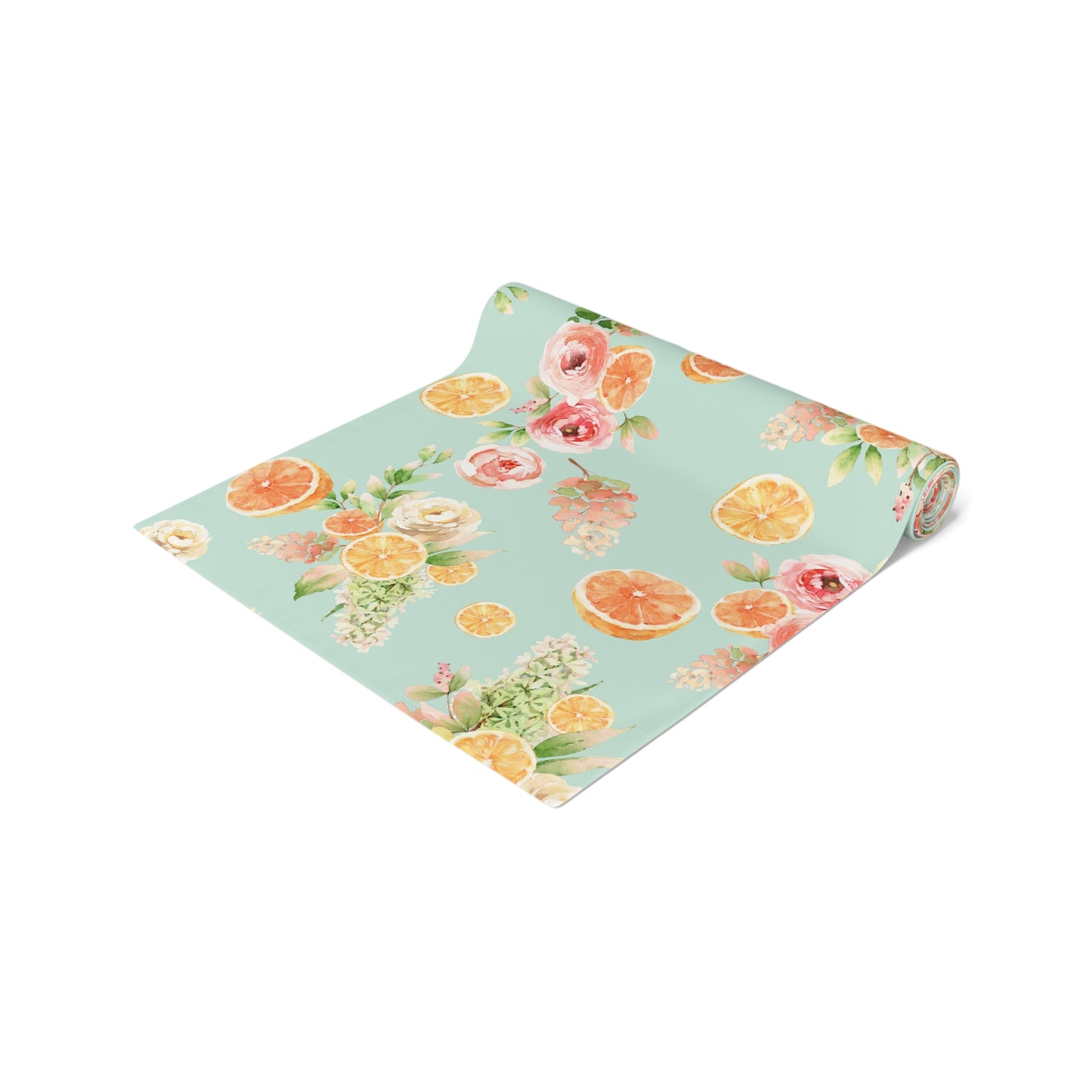 Mint Spring Oranges Table Runner (Cotton, Poly)