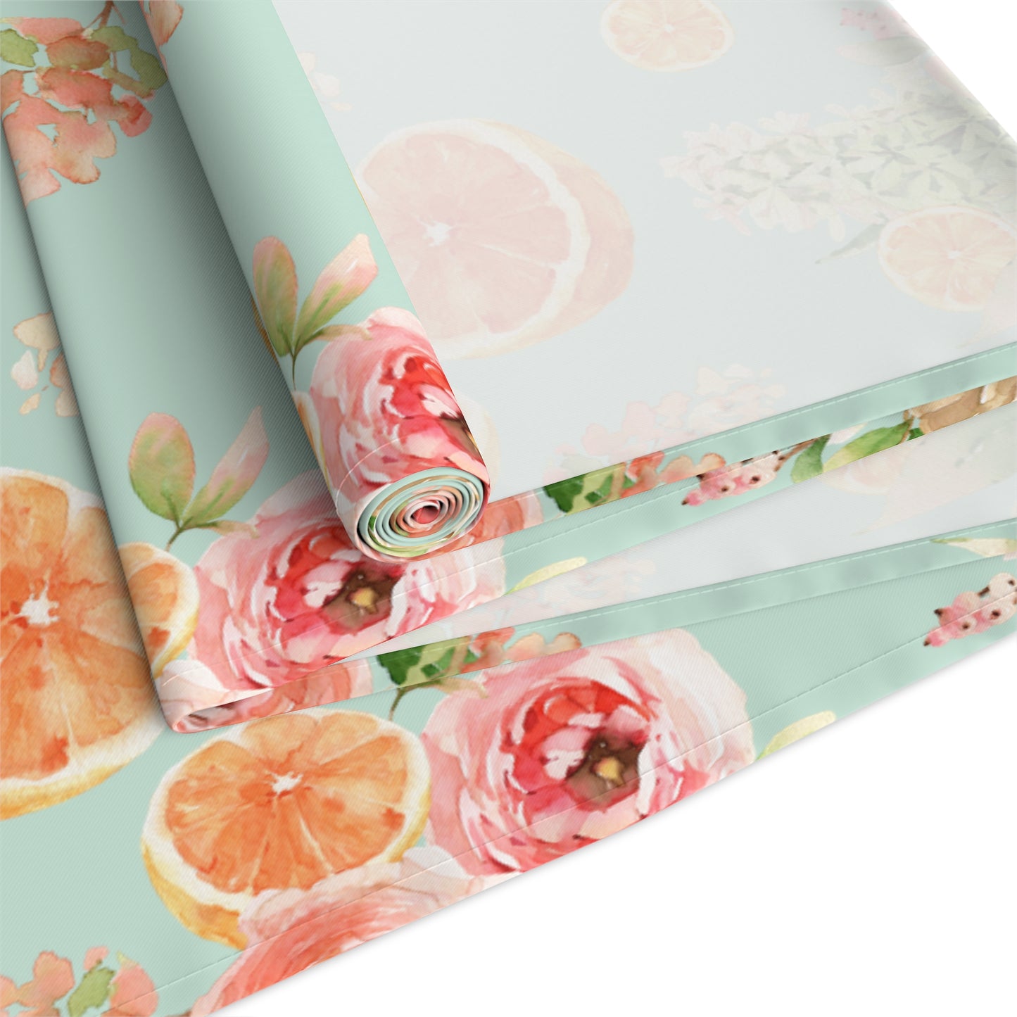 Mint Spring Oranges Table Runner (Cotton, Poly)