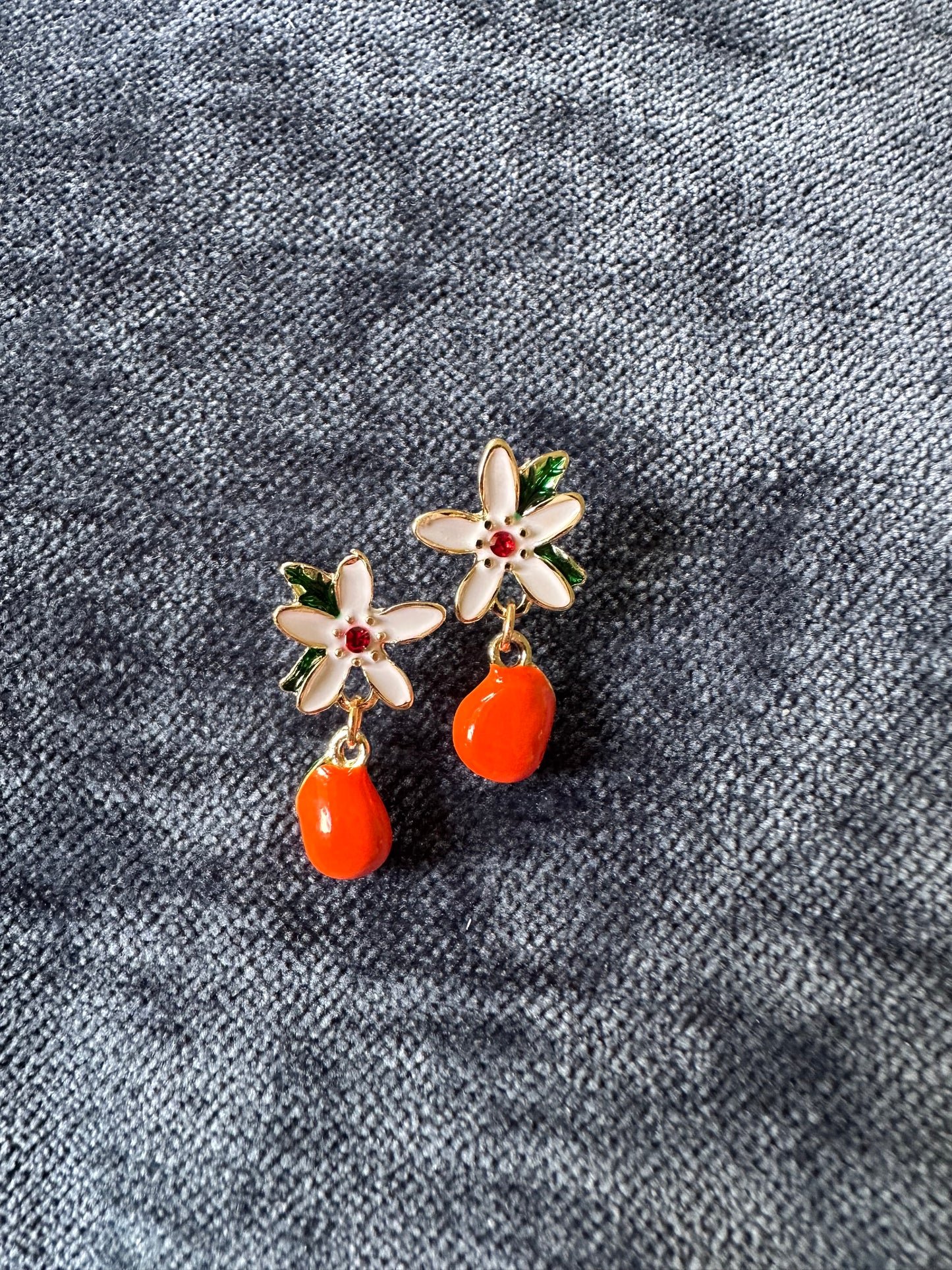 Orange Blossom and Fruit Drop Earrings