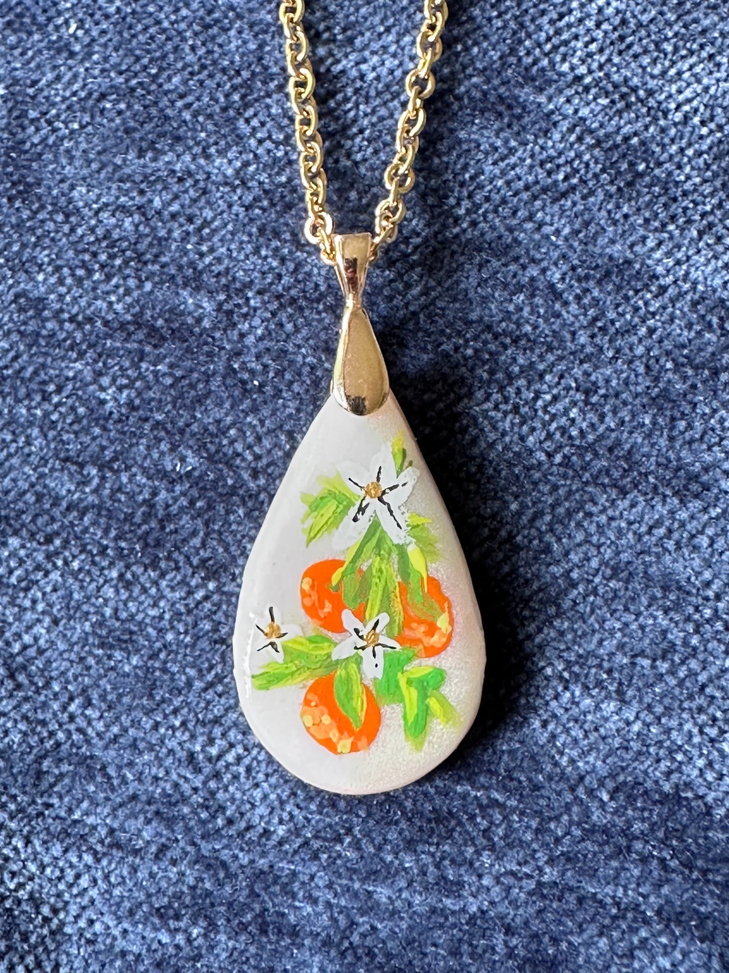 Citrus Blossom Teardrop Pendants