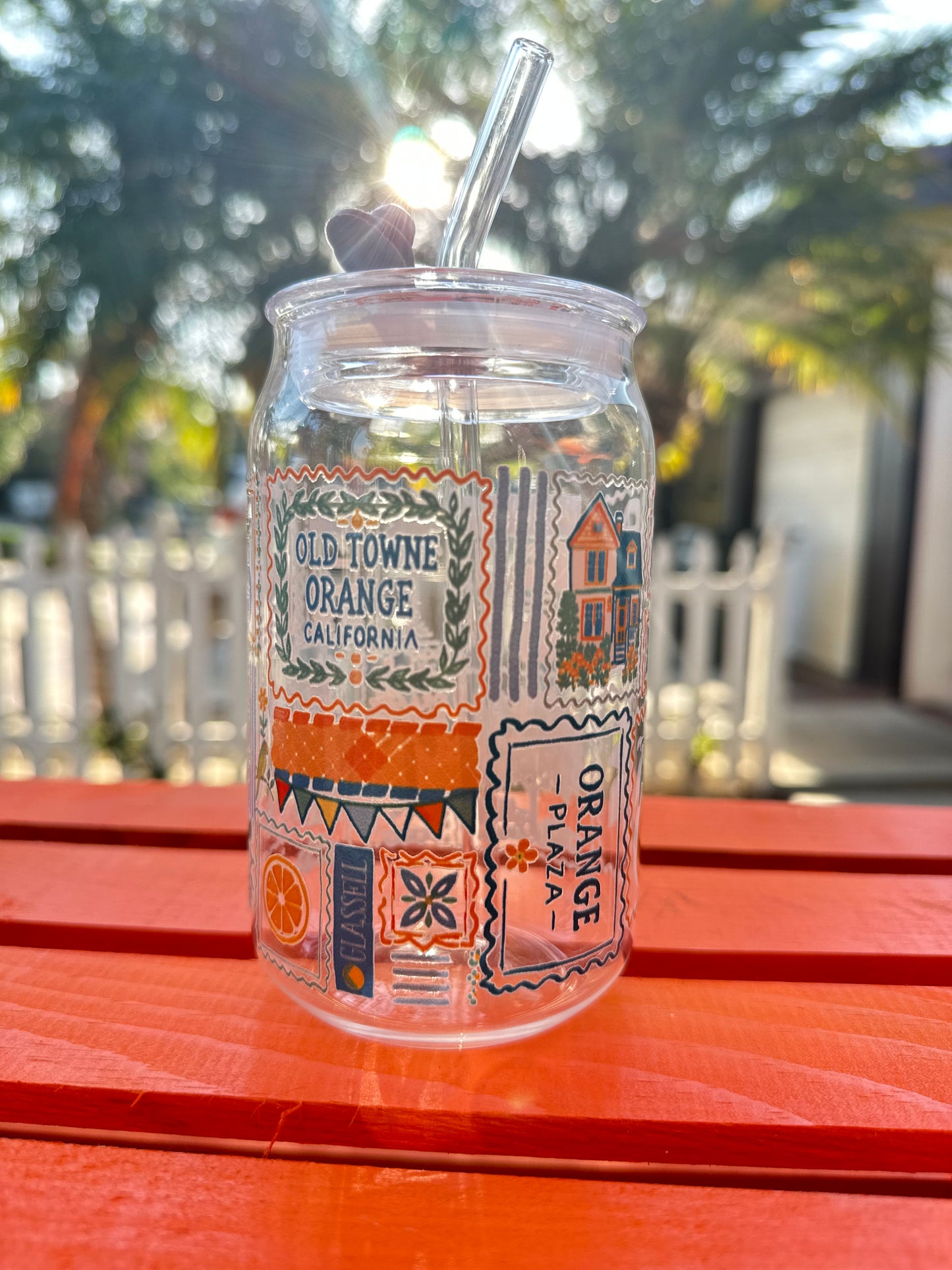 La Dolce Orange Glass Can Cup