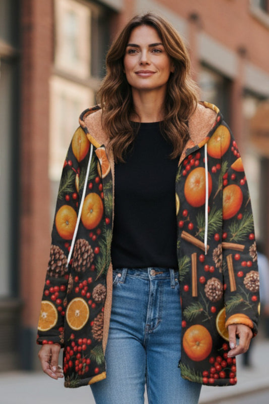 Christmas Citrus Spice Adult Plush Windbreaker