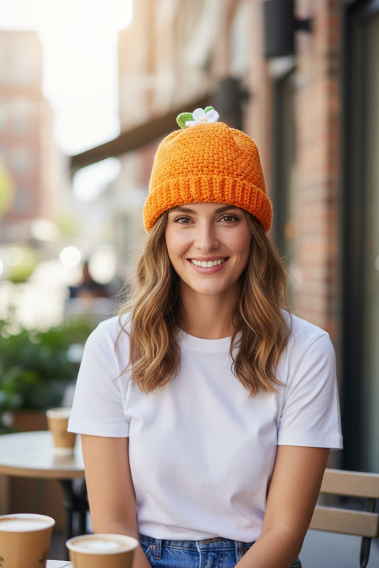 Handmade in Orange Beanie