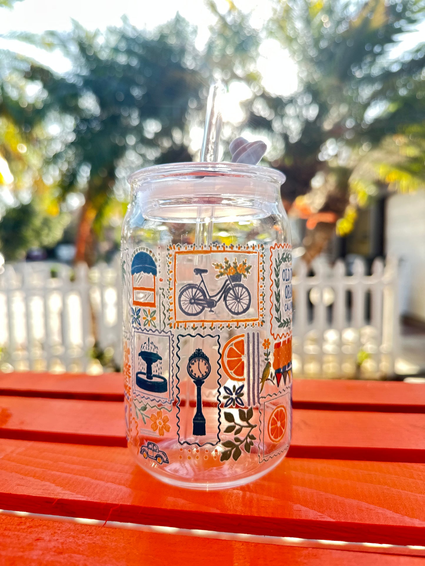 La Dolce Orange Glass Can Cup