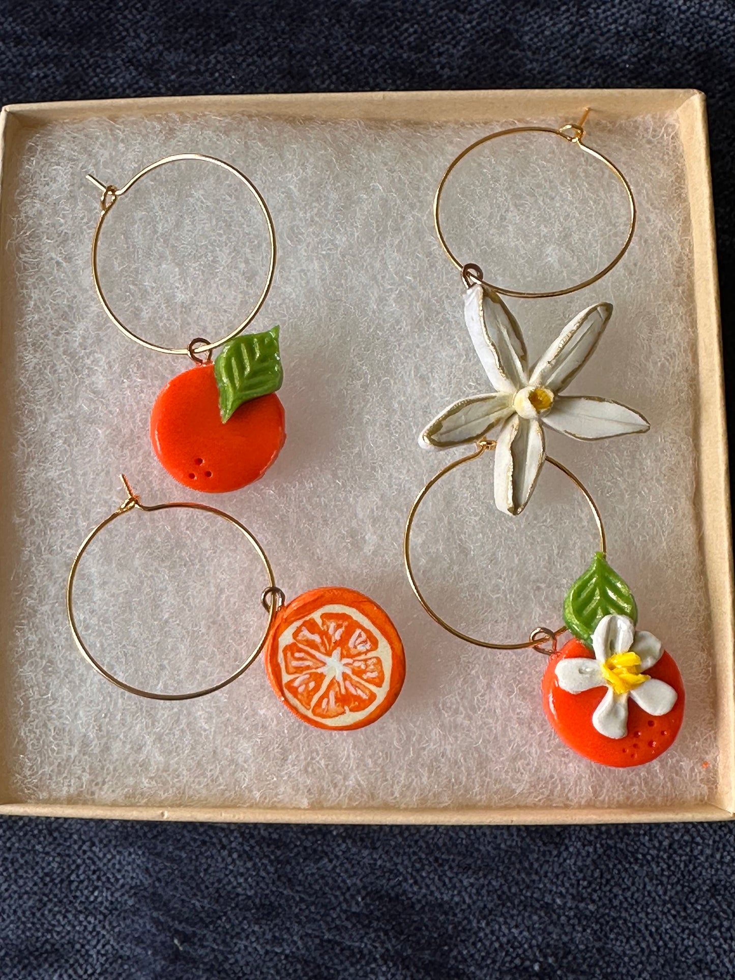 Hand-Painted Citrus Wine Glass Charms - Set of 4