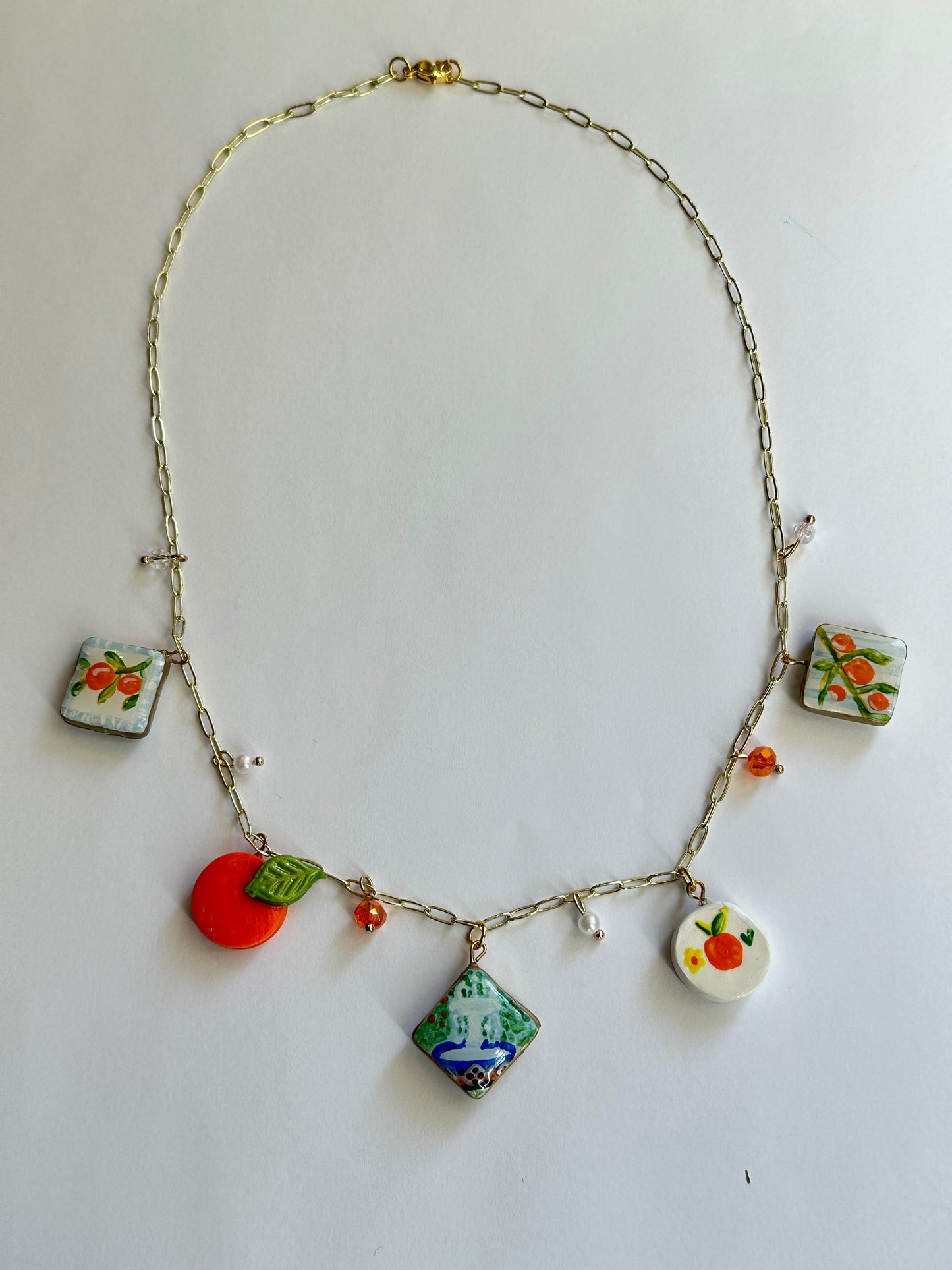 Orange Memories Charm Necklace