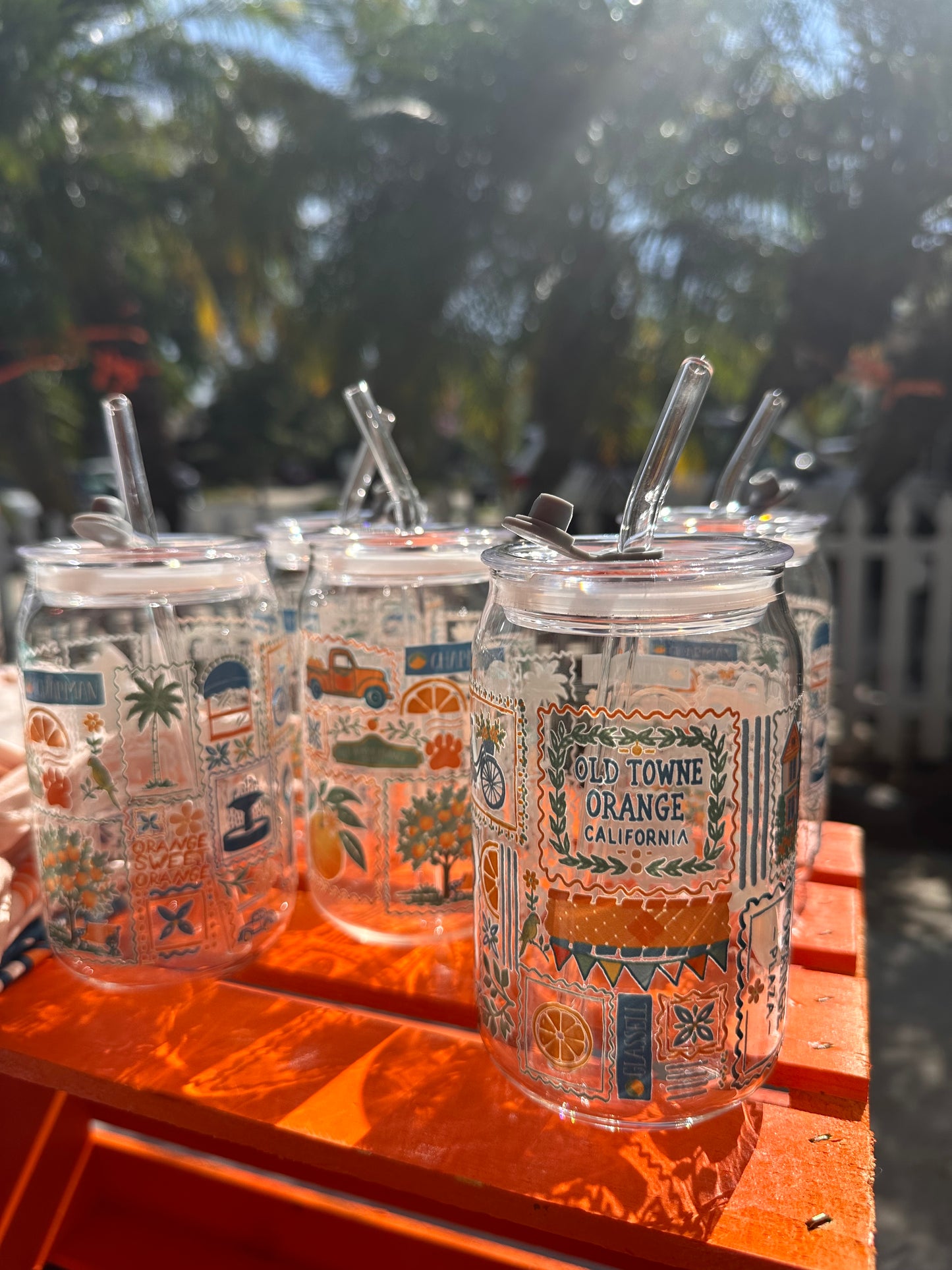 La Dolce Orange Glass Can Cup