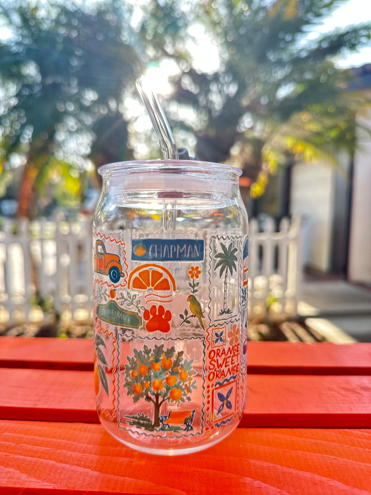 La Dolce Orange Glass Can Cup