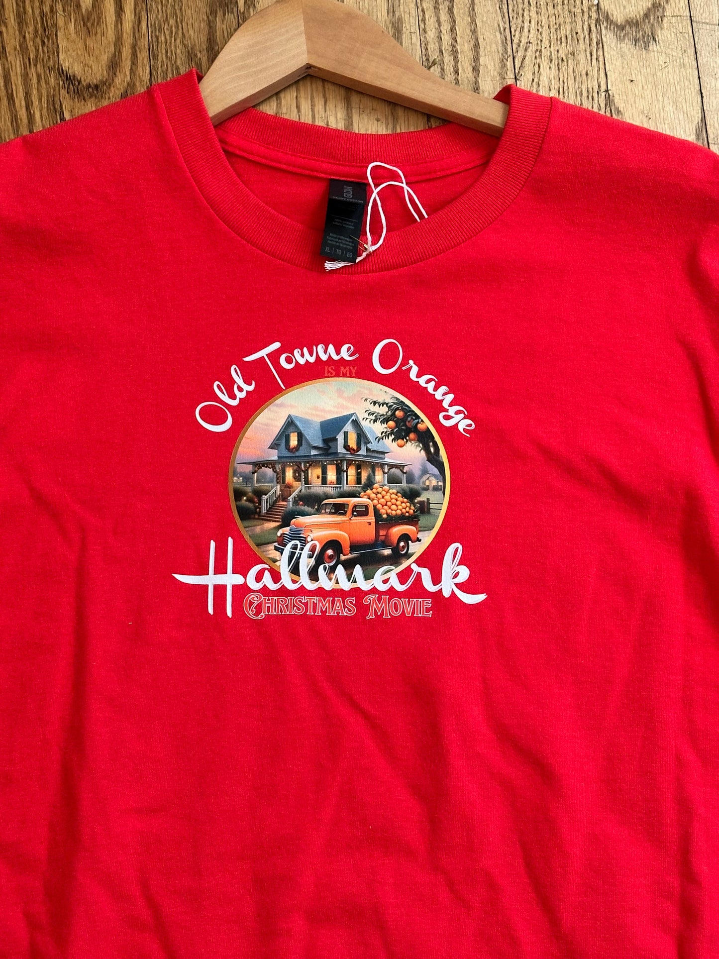 Hallmark Christmas Movie Shirt Old Towne Orange T-Shirt in Red