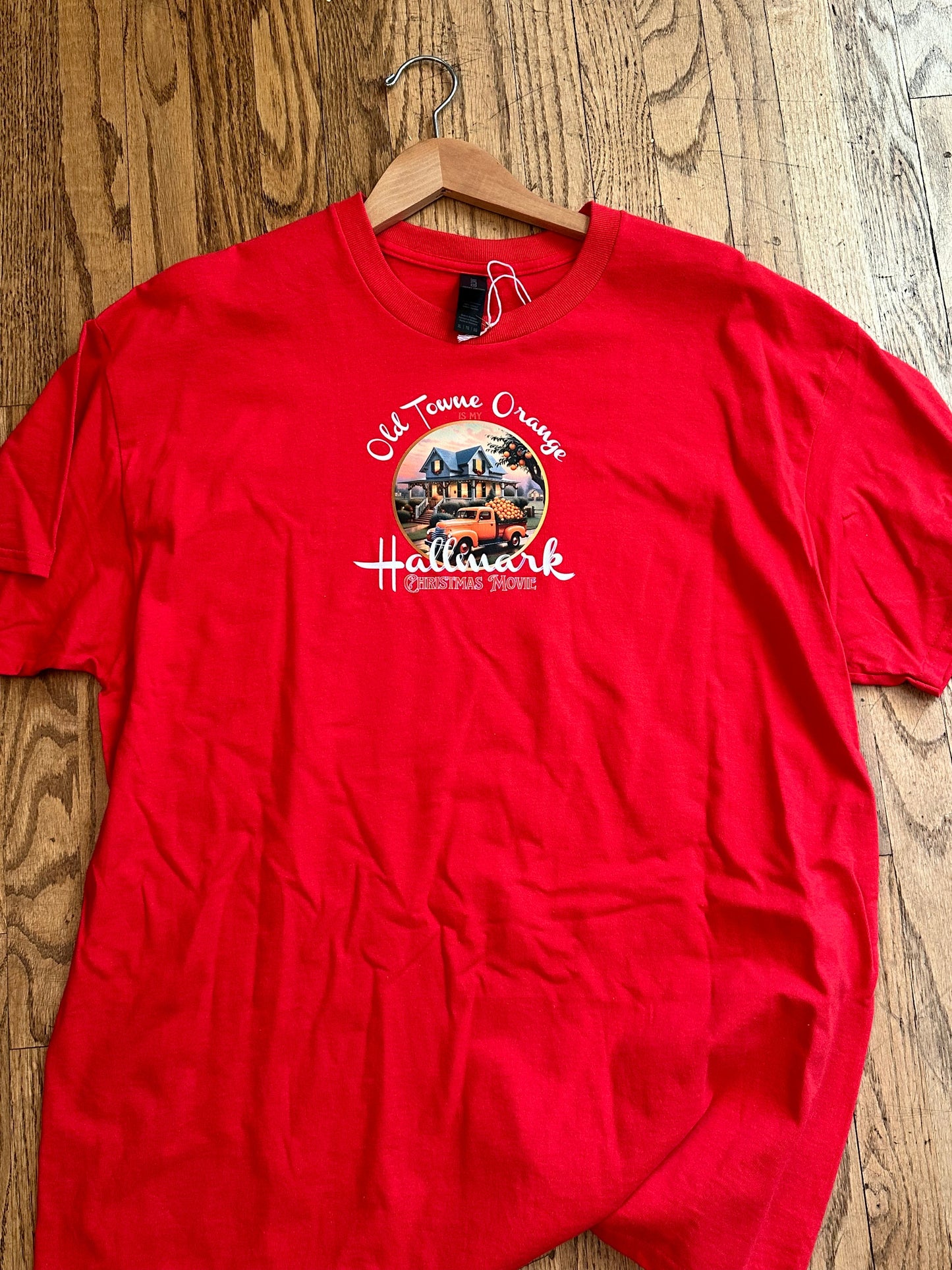 Hallmark Christmas Movie Shirt Old Towne Orange T-Shirt in Red