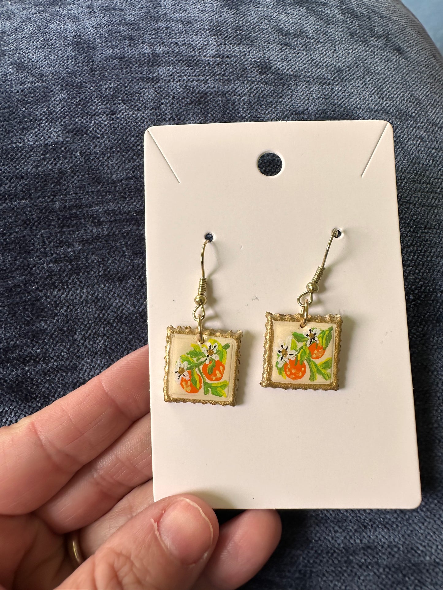 🍊 Orange Blossom Frame Earrings