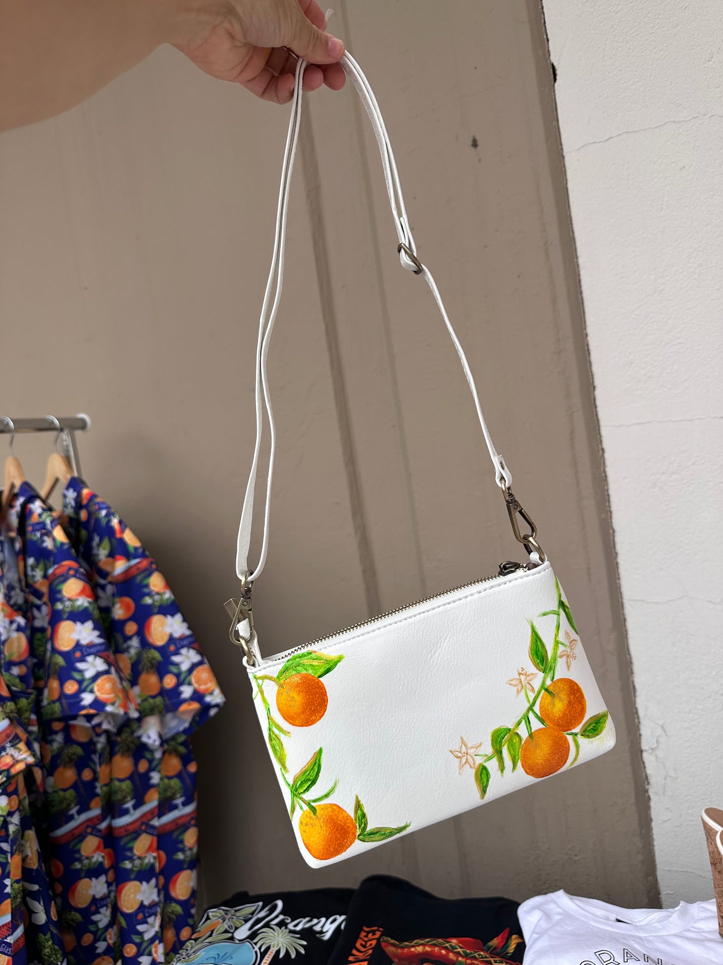 Hand-Painted Orange Blossom Purse 🍊✨