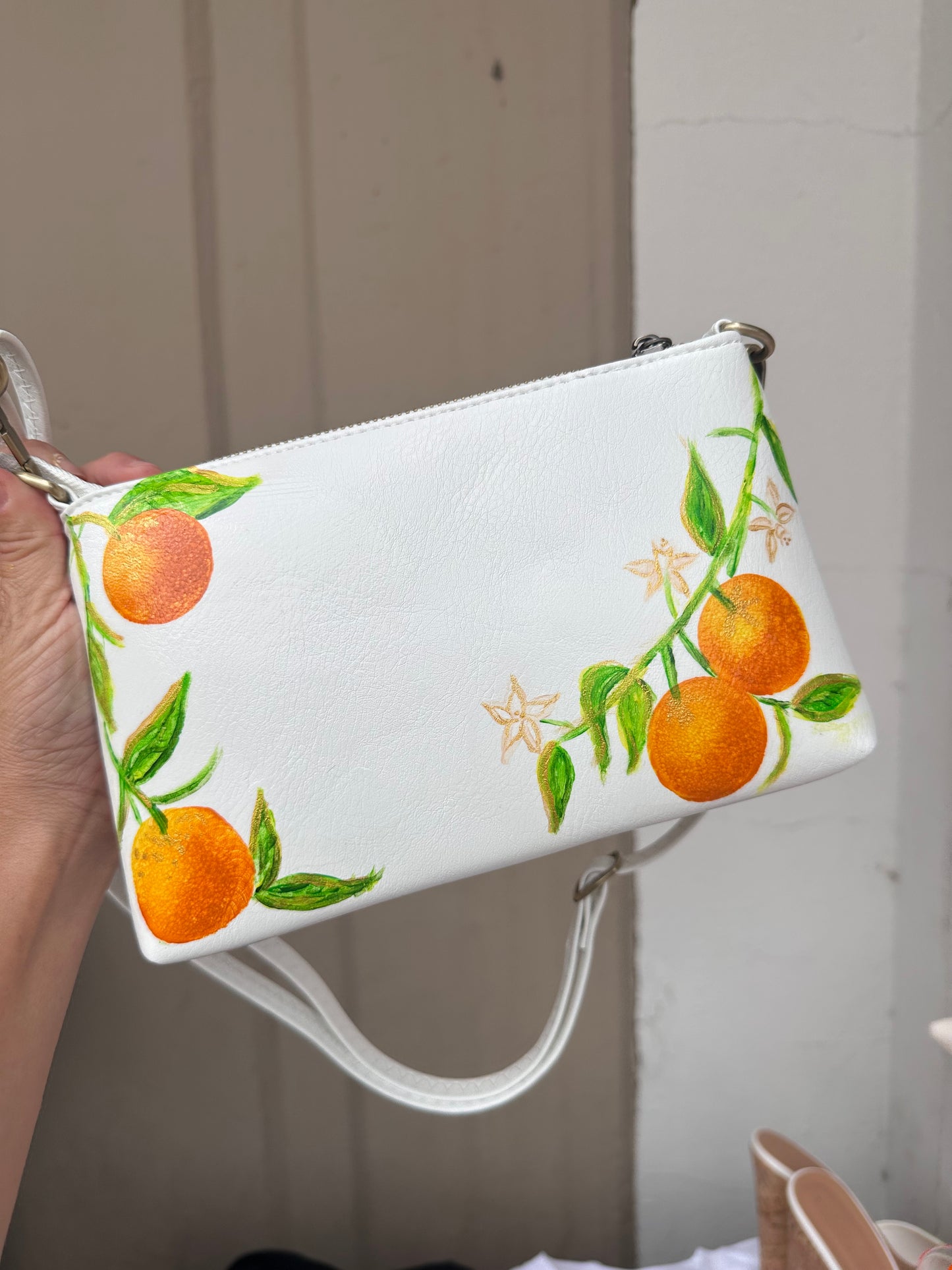 Hand-Painted Orange Blossom Purse 🍊✨